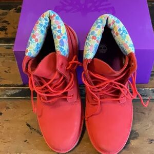 Women’s Timberland Red Nubuck Boots with Liberty Trim